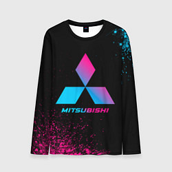 Лонгслив мужской Mitsubishi - neon gradient, цвет: 3D-принт