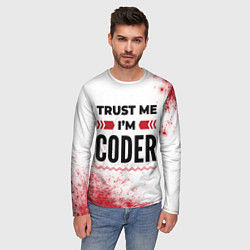 Лонгслив мужской Trust me Im coder white, цвет: 3D-принт — фото 2