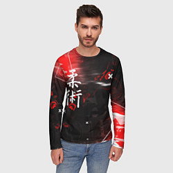 Лонгслив мужской Джиу-Джитсу : Глитч красный, цвет: 3D-принт — фото 2