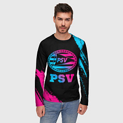 Лонгслив мужской PSV - neon gradient, цвет: 3D-принт — фото 2