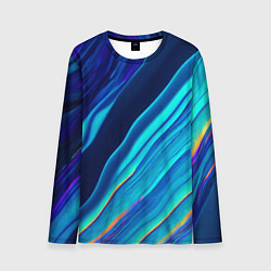 Лонгслив мужской Голографические волны, тёмная абстракция, цвет: 3D-принт