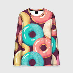 Лонгслив мужской Пончики и только пончики, цвет: 3D-принт