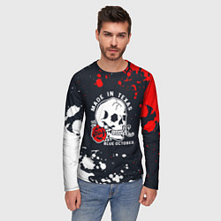 Лонгслив мужской Blue october брызги красок, цвет: 3D-принт — фото 2