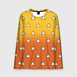 Мужской лонгслив Оранжевое кимоно с треугольниками - Зеницу клинок