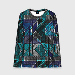 Лонгслив мужской Сине - черная гранжевая абстракция, цвет: 3D-принт