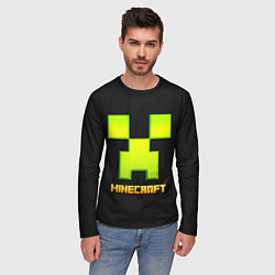 Лонгслив мужской Minecraft: neon logo, цвет: 3D-принт — фото 2