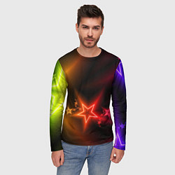 Лонгслив мужской Звёзды с неоновым свечением, цвет: 3D-принт — фото 2