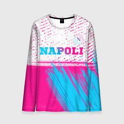 Лонгслив мужской Napoli neon gradient style: символ сверху, цвет: 3D-принт