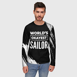 Лонгслив мужской Worlds okayest sailor - dark, цвет: 3D-принт — фото 2
