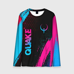 Мужской лонгслив Quake - neon gradient: надпись, символ