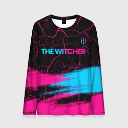 Лонгслив мужской The Witcher - neon gradient: символ сверху, цвет: 3D-принт