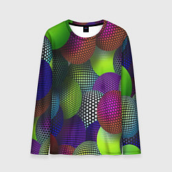 Лонгслив мужской Трехмерные разноцветные шары, цвет: 3D-принт