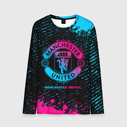 Лонгслив мужской Manchester United - neon gradient, цвет: 3D-принт