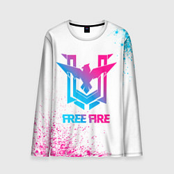 Лонгслив мужской Free Fire neon gradient style, цвет: 3D-принт