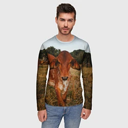 Лонгслив мужской Коровка на поле, цвет: 3D-принт — фото 2