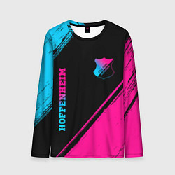 Лонгслив мужской Hoffenheim - neon gradient: надпись, символ, цвет: 3D-принт