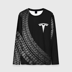 Мужской лонгслив Tesla tire tracks