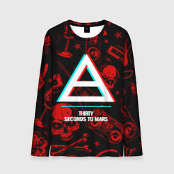 Лонгслив мужской Thirty Seconds to Mars rock glitch, цвет: 3D-принт