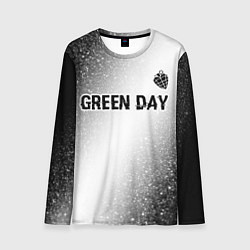 Мужской лонгслив Green Day glitch на светлом фоне: символ сверху