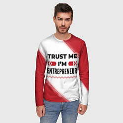 Лонгслив мужской Trust me Im entrepreneur white, цвет: 3D-принт — фото 2