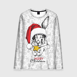 Мужской лонгслив Rabbit with cookies, merry Christmas