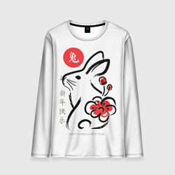 Лонгслив мужской Rabbit with flower - chinese new year, цвет: 3D-принт