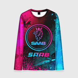 Мужской лонгслив Saab - neon gradient