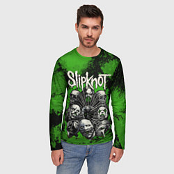 Лонгслив мужской Slipknot green abstract, цвет: 3D-принт — фото 2