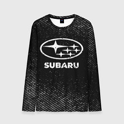 Лонгслив мужской Subaru с потертостями на темном фоне, цвет: 3D-принт
