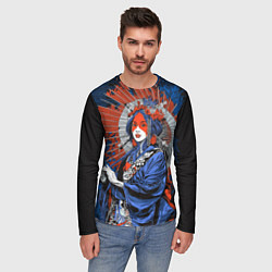 Лонгслив мужской Гейша с рваным зонтиком, цвет: 3D-принт — фото 2