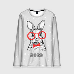 Лонгслив мужской Снегопад и кролик 2023, цвет: 3D-принт