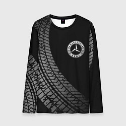 Лонгслив мужской Mercedes tire tracks, цвет: 3D-принт