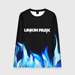 Лонгслив мужской Linkin Park blue fire, цвет: 3D-принт