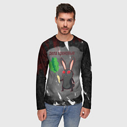 Лонгслив мужской Черный кролик разводит хрен, цвет: 3D-принт — фото 2