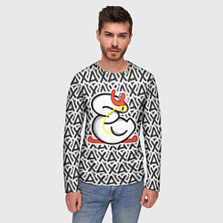 Лонгслив мужской Гусь стикер хаха, цвет: 3D-принт — фото 2