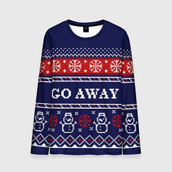 Лонгслив мужской Уходите - новогодний свитер, цвет: 3D-принт