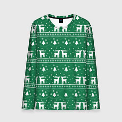 Лонгслив мужской Новогодний орнамент, цвет: 3D-принт