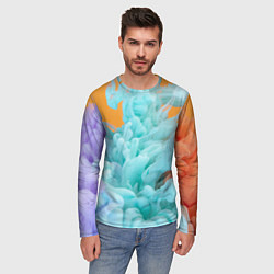 Лонгслив мужской Красочный и разноцветный дым, цвет: 3D-принт — фото 2