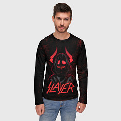 Лонгслив мужской Slayer - рок 80-х, цвет: 3D-принт — фото 2