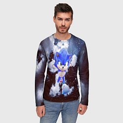 Лонгслив мужской Соник и облака, цвет: 3D-принт — фото 2