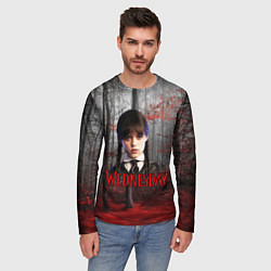 Лонгслив мужской Уэнсдэй осенний лес, цвет: 3D-принт — фото 2