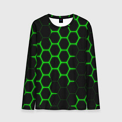 Лонгслив мужской Кислотные соты броня, цвет: 3D-принт