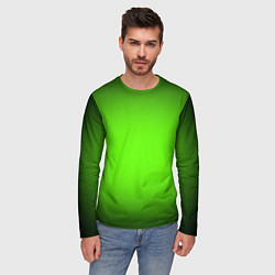 Лонгслив мужской Кислотный зеленый с градиентом, цвет: 3D-принт — фото 2