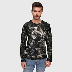 Лонгслив мужской Волк воин спецназа, цвет: 3D-принт — фото 2