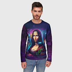 Лонгслив мужской Cyberpunk Mona Lisa, цвет: 3D-принт — фото 2