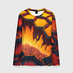 Лонгслив мужской Красная лава, цвет: 3D-принт