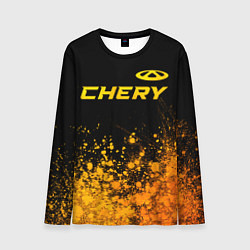 Мужской лонгслив Chery - gold gradient: символ сверху