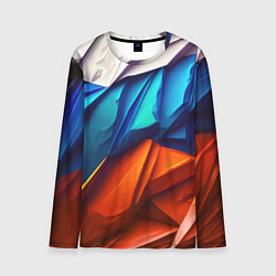 Лонгслив мужской Российский флаг на скале, цвет: 3D-принт