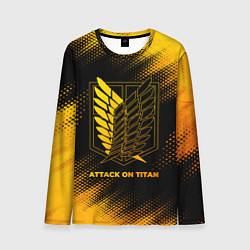 Мужской лонгслив Attack on Titan - gold gradient