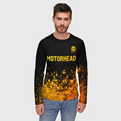 Лонгслив мужской Motorhead - gold gradient: символ сверху, цвет: 3D-принт — фото 2